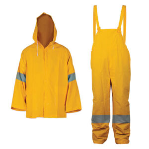 JUEGO IMPERMEABLE DOS PIEZAS DE POLIE Y PVC C/REFLEJANTE